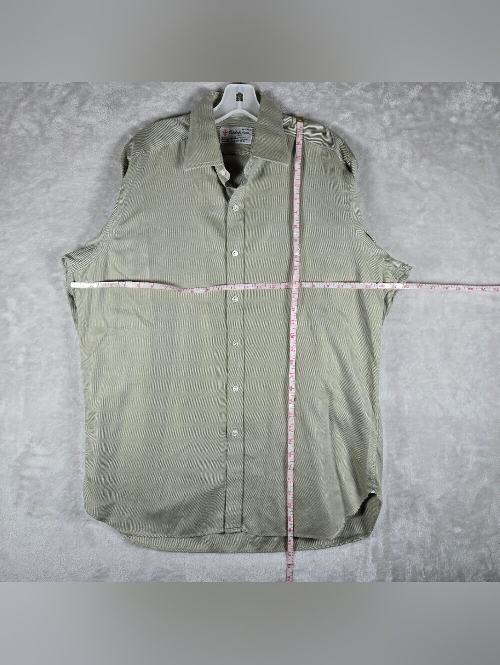 Turnbull & Asser Exclusive Button Up Mens Size 16 1/2 42 Striped Green Cotton - Picture 6 of 11